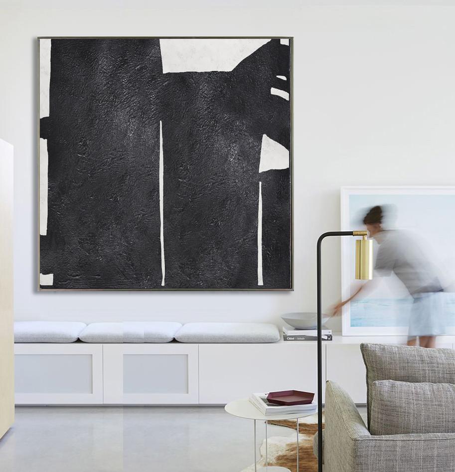 Minimal Black and White Painting #MN25A - Click Image to Close